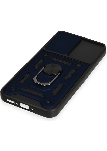 Samsung Galaxy A34 5g Kılıf Pars Lens Yüzüklü Silikon - Lacivert Glstd