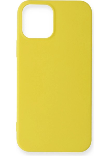 Apple iPhone 12 Mini Kılıf First Silikon - Sarı Glstd