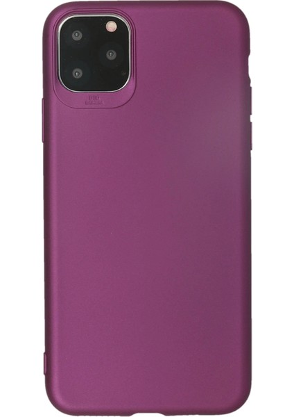 Apple iPhone 11 Pro Max Kılıf First Silikon - Mürdüm Glstd