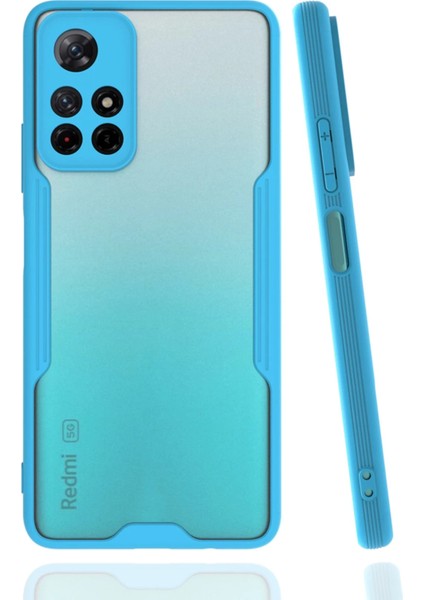 Xiaomi Redmi Note 11T Kılıf Platin Silikon - Mavi Glstd