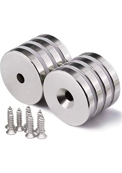 25X10-5.5X5 mm Neodyum Mıknatıs 50 Adet, YUVARLAK,N35 Nikel Kaplamalı Kaliteli ve Dayanıklı Ürün