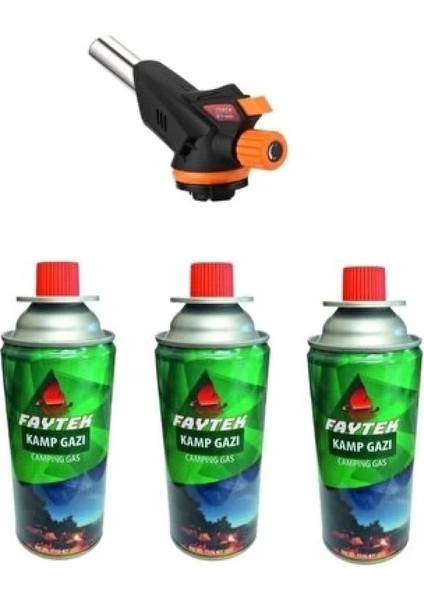 3 Kartuşlu Çakmak Pürmüz Seti - Turbo Tourch Kamp Piknik Pürmüz Seti