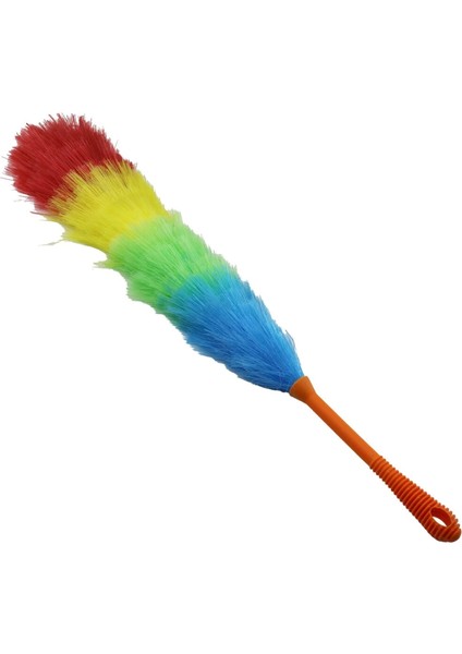 Renkli Naylon Kıllı Toz Alma Püskülü Püskül=43.5 cm + Renkli Kalın Plastik Sap=18.5cm = 62CM BRKT-910231 (4887)