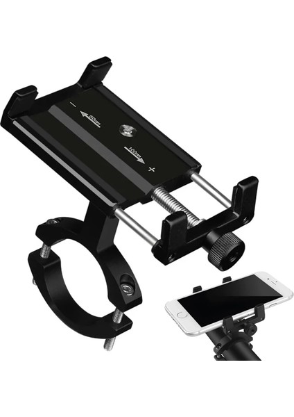 MT15 Motosiklet Bisiklet Scooter Için Dayanıklı Gidon Uyumlu Cnc Alüminyum Telefon Tutucu (4887)