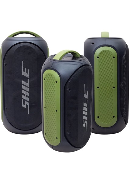 Shile SL-2019A El Mikrofonlu-2 Mik Giriş -2 Gitar Girişli Kumandalı Usb/sd/bt/fm Işıklı Taşınabilir Şarjlı Seyyar Anfi (4887)