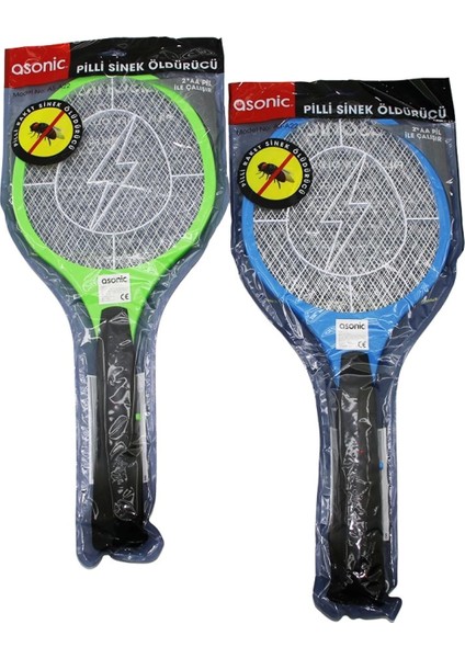 Asonic AS-A22 Pilli Raket Modeli Sinek Öldürücü Cız 2000V 3 Örgü Tasarım 21X50CM (4887)