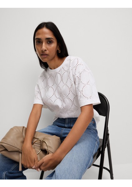 Pamuk Karışımlı Broderie T-Shirt fiyatları