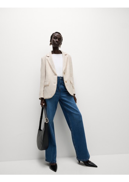Keten Karışımlı Blazer Ceket