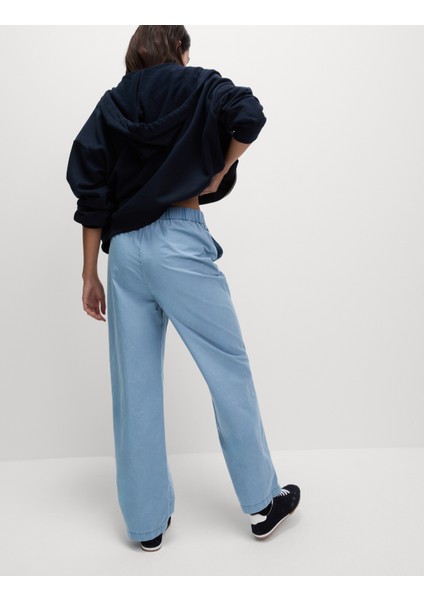 Saf Pamuk Poplin Straight Leg Pantolon modelleri