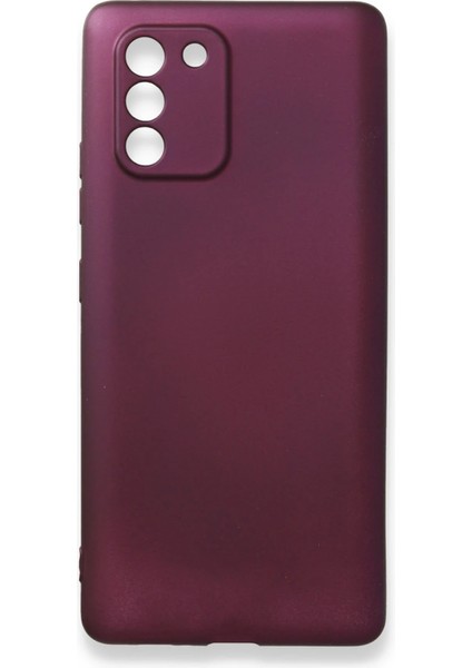 Samsung Galaxy A91 / S10 Lite Kılıf First Silikon - Mürdüm Glstd