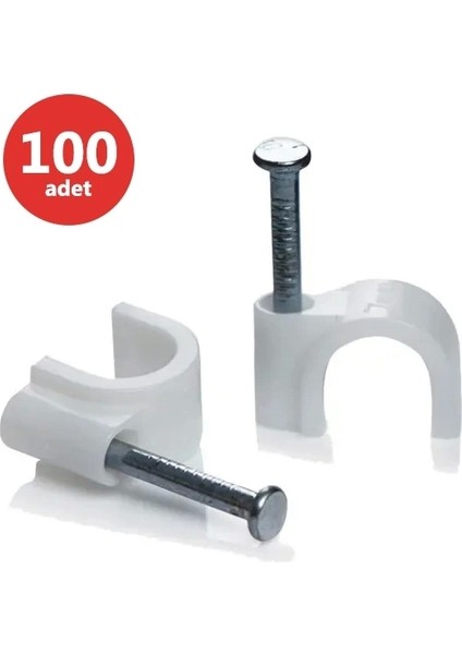 Kroşe 7 Numara Çelik Çivili 16 mm (4*10 Antigron Kablolar Için) 100LÜ Poşet Karya (5047)