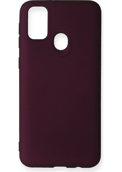 Samsung Galaxy M30S Kılıf First Silikon - Mürdüm Glstd