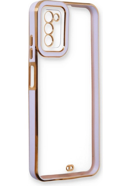 Samsung Galaxy A03S Kılıf Liva Lens Silikon - Lila Glstd