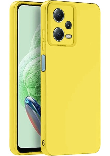 Xiaomi Redmi Note 12 Pro 5g Kılıf Nano Içi Kadife Silikon - Sarı Glstd