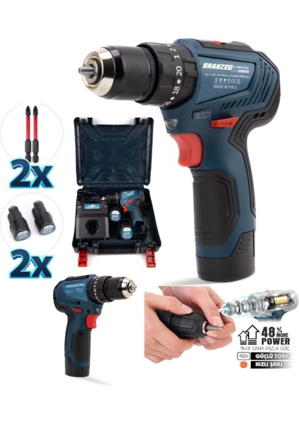 12V Kömürsüz Vidalama Matkap