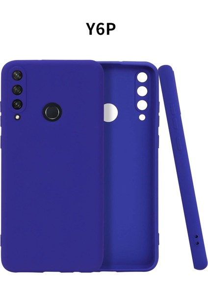 Huawei Y6P Kılıf First Silikon - Lacivert Glstd