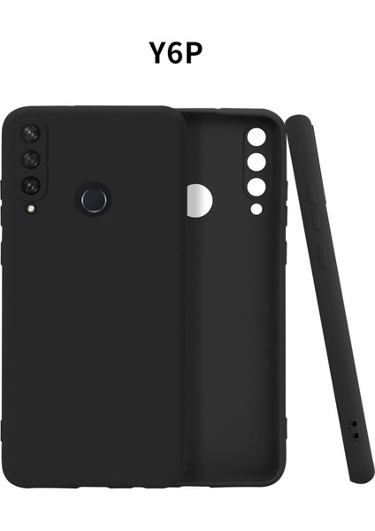 Huawei Y6P Kılıf First Silikon - Siyah Glstd