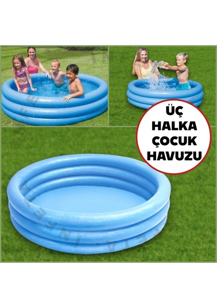 Üç Halka 282 Lt Yuvarlak Çocuk Şişme Havuzu Mavi 1.52x30cm ) 2+Yaş