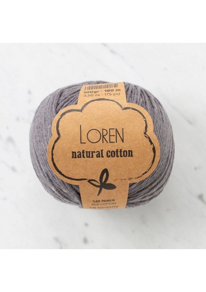 Loren Natural Cotton Antrasit El Örgü Ipi - R082 - 33899
