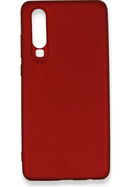 Huawei P30 Kılıf First Silikon - Bordo Glstd