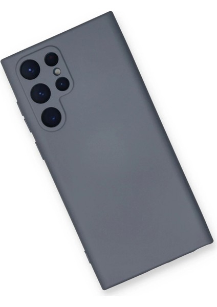 Samsung Galaxy S22 Ultra Kılıf Nano Içi Kadife Silikon - Gri Glstd