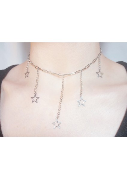 Gümüş Rodyumlu Kaplama Yıldız Sallantılı Şans Kolyesi, Gümüş Kaplama Sallantılı Minimal Yıldız Kolye, Gümüş Zincirli Y2K Fairycore Yıldız Kolye, Kadın Kolye, Hediyelik Kolye fırsatları