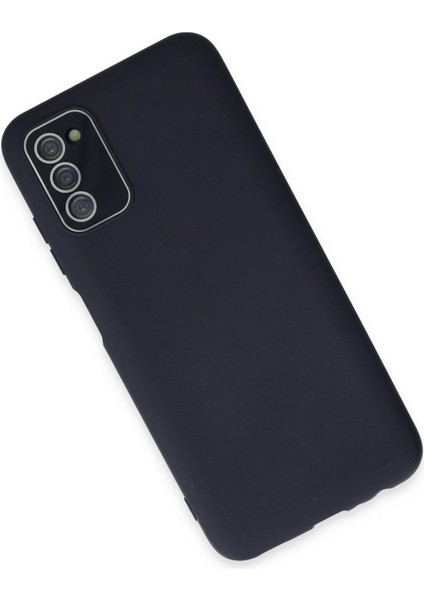 Samsung Galaxy A03S Kılıf Lansman Glass Kapak - Lacivert Glstd