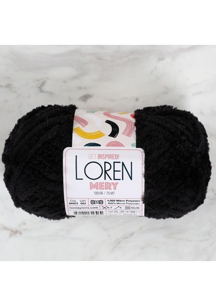 Loren Mery Siyah El Örgü Ipi - M403 - 34311