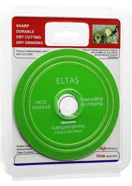 Cam Kesme Yeşil Hassas Kesici Disk - Taşlama 115X22X23X15MM (5047)