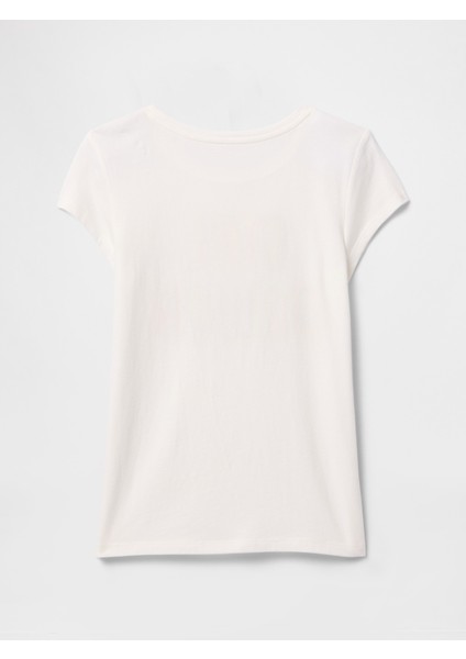 Kız Çocuk Kırık Beyaz Grafik T-Shirt modelleri