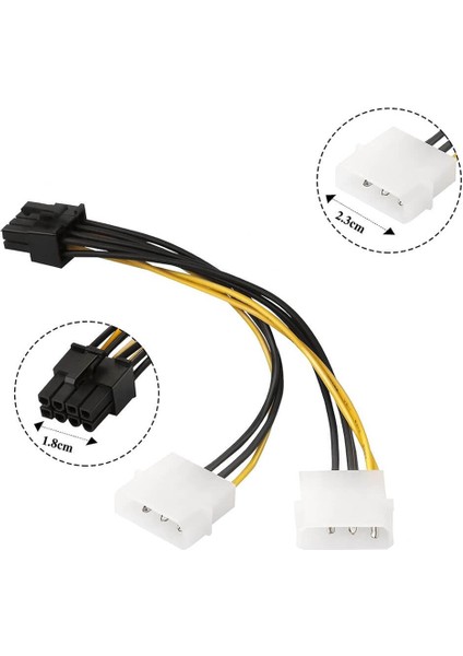 10 Adet - 8 Pin Ekran Karti Power Kablosu - Pcıe Ekran Kartı Güç Kablo 8 Pin Power To Molex