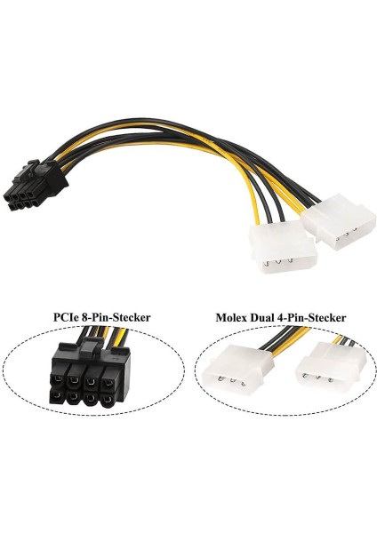 10 Adet - 8 Pin Ekran Karti Power Kablosu - Pcıe Ekran Kartı Güç Kablo 8 Pin Power To Molex