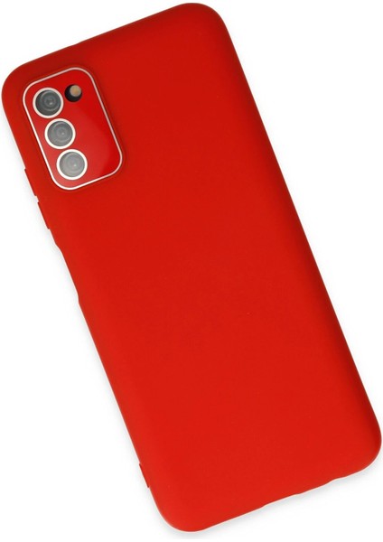 Samsung Galaxy A03S Kılıf Lansman Glass Kapak - Kırmızı Glstd