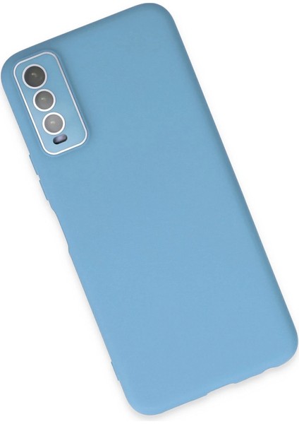 Vivo Y11S Kılıf Lansman Glass Kapak - Mavi Glstd