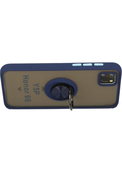 Huawei Y5P Kılıf Montreal Yüzüklü Silikon Kapak - Lacivert Glstd