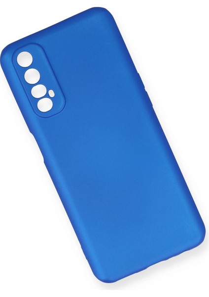 Realme 7 Kılıf First Silikon - Mavi Glstd