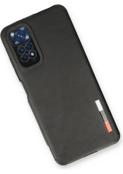 Xiaomi Redmi Note 11 Kılıf Loop Deri Silikon - Siyah Glstd