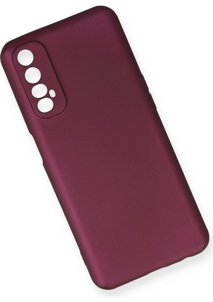 Realme 7 Kılıf First Silikon - Mürdüm Glstd