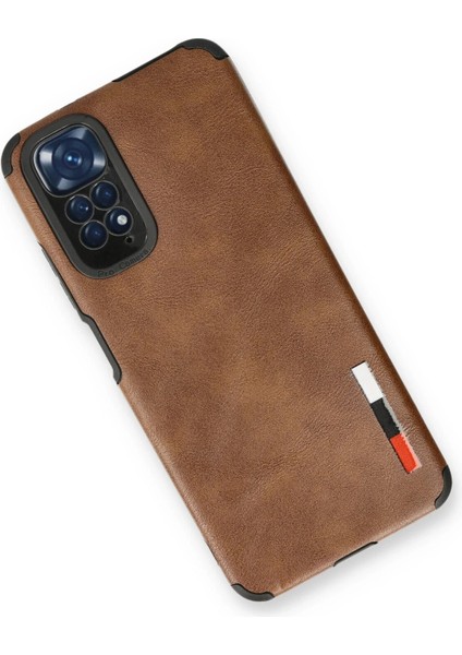 Xiaomi Redmi Note 11 Kılıf Loop Deri Silikon - Kahverengi Glstd