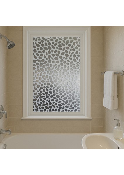 45X100CM Desenli Statik Cam Filmi Kaplama | Mutfak Ofis Banyo Kafe Restoran