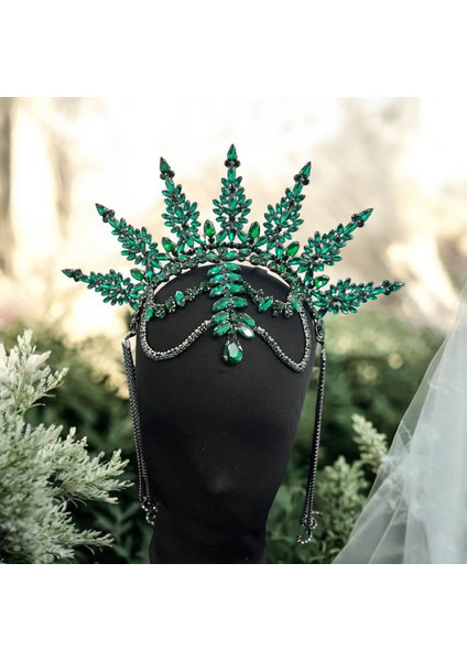 Yeşil Alınlıklı Gelin Tacı ,kına,nişan,söz,after,bride,party Taç