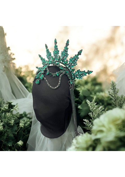 Yeşil Alınlıklı Gelin Tacı ,kına,nişan,söz,after,bride,party Taç fiyatları