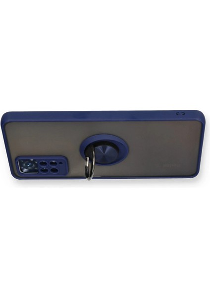 Xiaomi Redmi Note 11 Pro Kılıf Montreal Yüzüklü Silikon Kapak - Lacivert Glstd