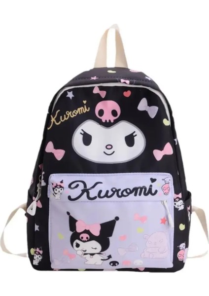 Çocuk Sırt Çantası Kuromi Figürlü Küçük Boy Krm0051 (32cm*25cm*11cm)