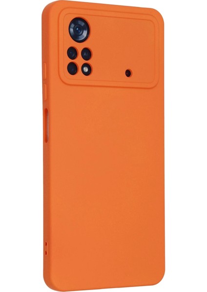 Xiaomi Poco X4 Pro 5g Kılıf Nano Içi Kadife Silikon - Turuncu Glstd