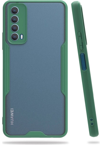 Huawei P Smart 2021 Kılıf Platin Silikon - Yeşil Glstd