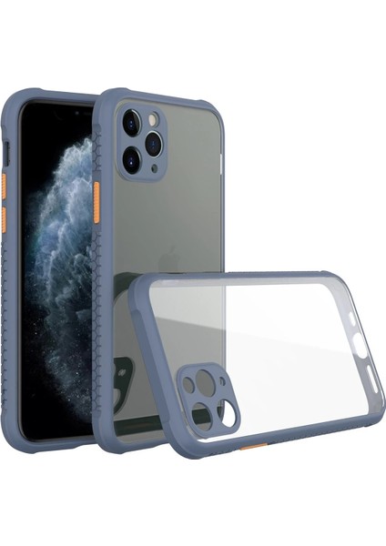 Apple iPhone 11 Pro Kılıf Miami Şeffaf Silikon - Gri Glstd
