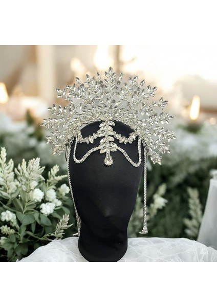 Alınlıklı Büyük Gelin Tacı,kına,nişan,söz,after,bride,party Taç