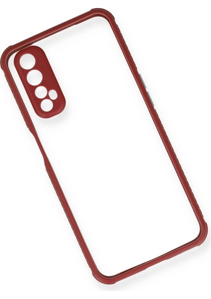 Realme 7 Kılıf Miami Şeffaf Silikon - Fuşya Glstd