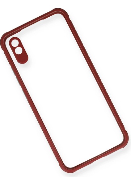 Xiaomi Redmi 9A Kılıf Miami Şeffaf Silikon - Fuşya Glstd